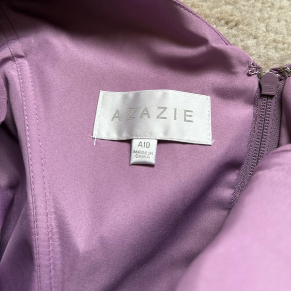 Azazie Dress Size 10 Purple A-Line Bridesmaid Wedding Formal Holiday Party - Picture 7 of 11